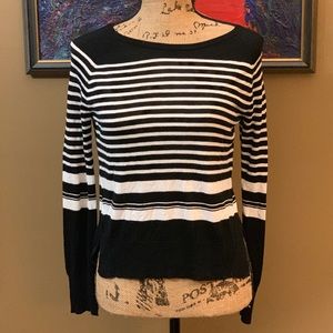 Philosophy Lightweight Black/White Striped Sweater
